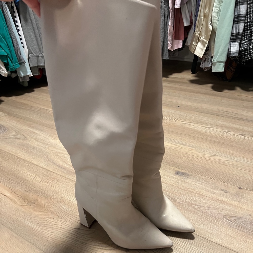Bone color boots